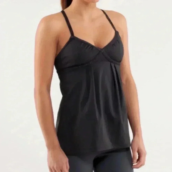 Lululemon Black Dance Strap Tank Top Cross Strap Flowy - Picture 15 of 15